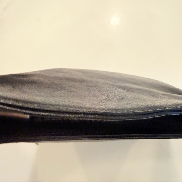 Lango Paris VTG Black Leather Asymmetrical Shoulder Bag EUC RARE - Picture 13 of 16